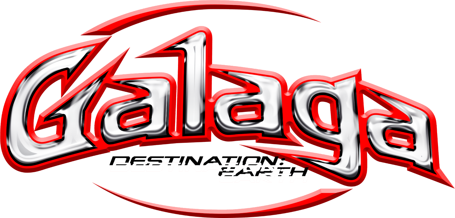 Galaga Destination Earth logo for Playstation